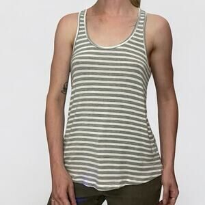 NWT Honeydew Intimates Heather Grey & White Striped Lace Back Tank Top